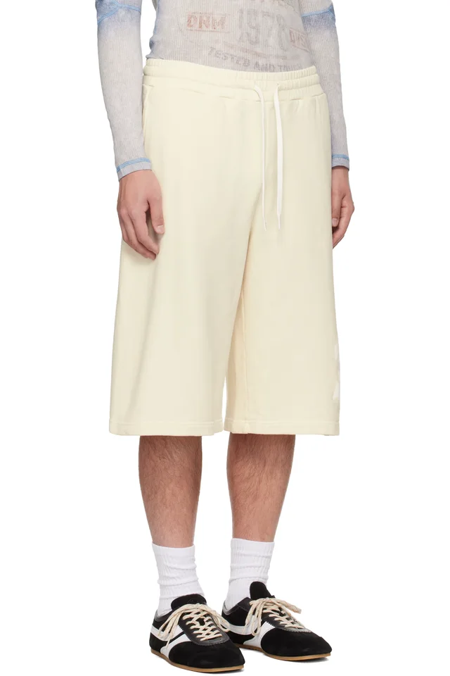 Diesel Off-White Treated Longline Print Shorts, photo 2 of 4 from SSENSE