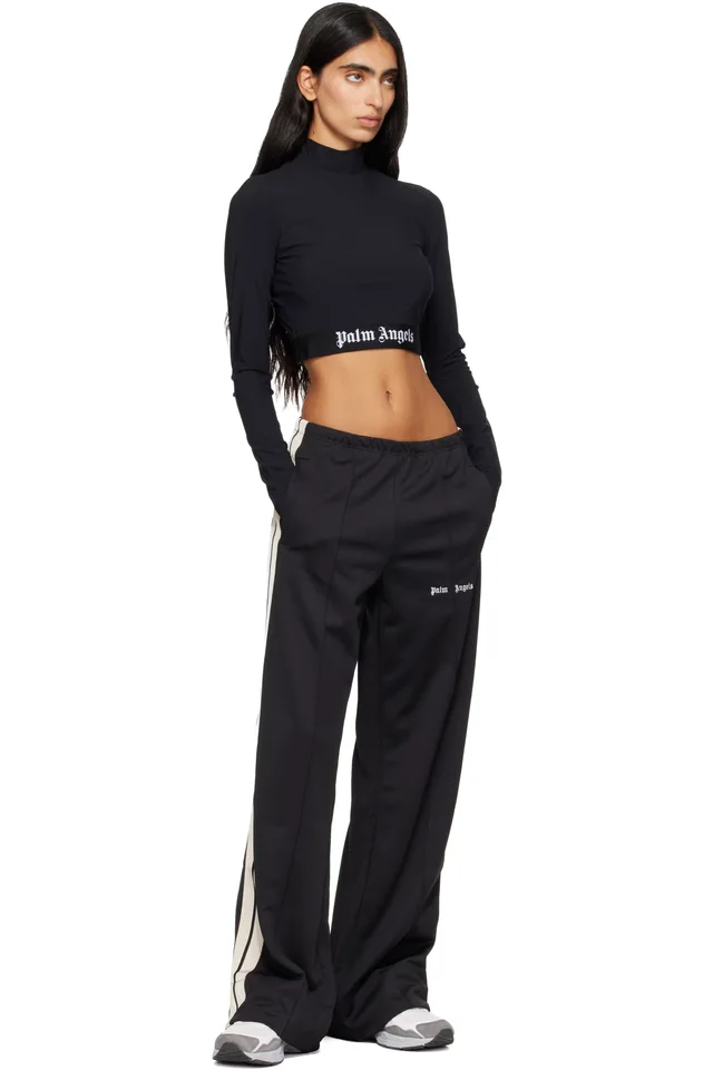 Palm Angels Black Classic Logo Long-Sleeved Mockneck T-shirt, photo 4 of 4 from SSENSE
