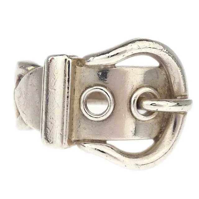 Hermès 1980s Boucle Sellier Ring Silver #48 in Silver from AMORE Vintage Tokyo