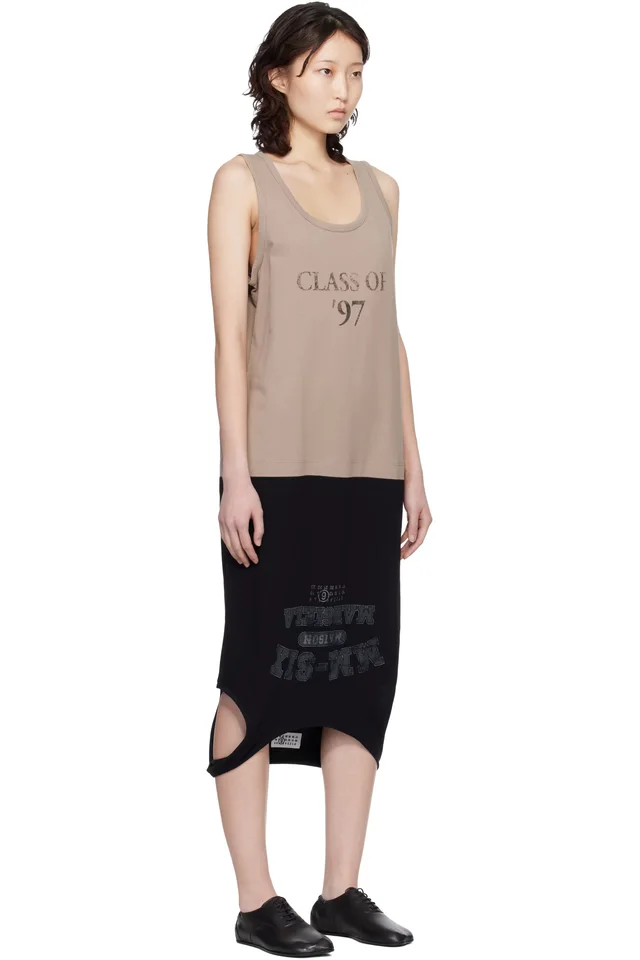 MM6 Maison Margiela Black & Taupe Multi Wear Midi Dress, photo 2 of 4 from SSENSE