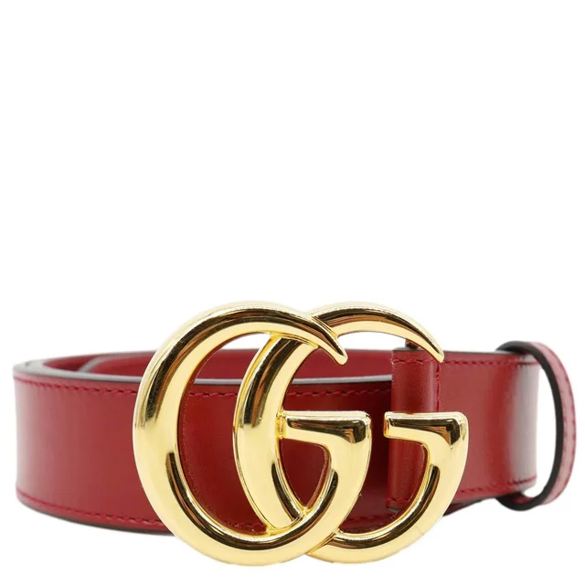 Gucci Double G buckle Marmont Leather Belt Red 414516 Size 80.32 in Red Leather from Dallas Designer Handbags