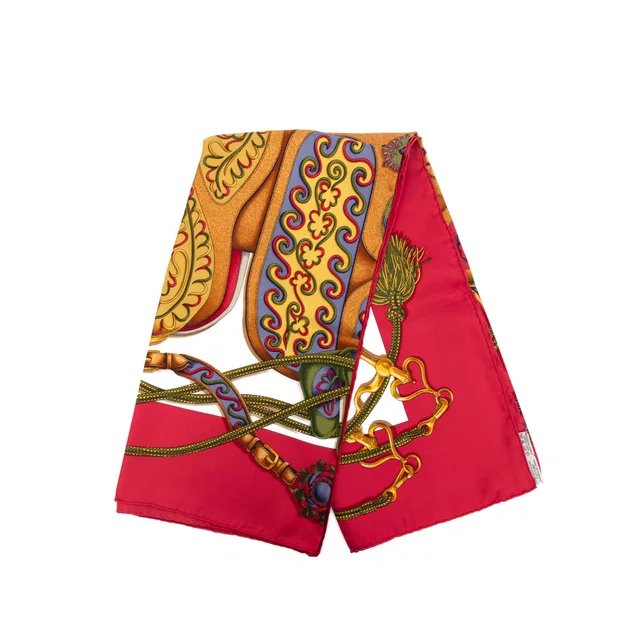 Red Hermès Festival des Amazones Silk Scarf 90 Scarves in Red Silk from Designer Revival, photo 1 of 1