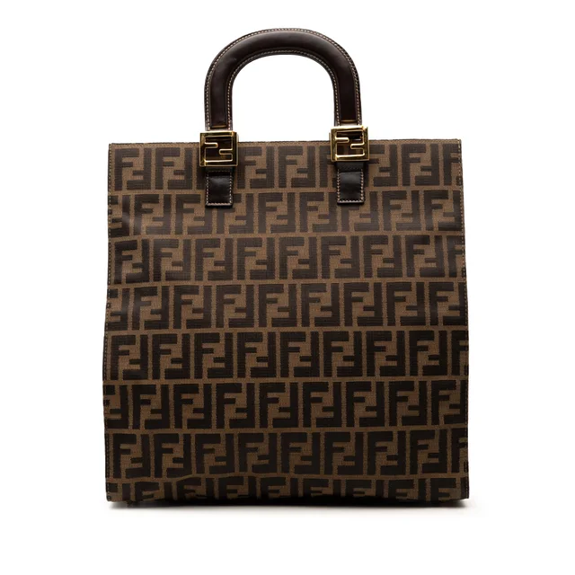 Brown Fendi Zucca Canvas Twins Tote in Brown Canvas from Designer Revival