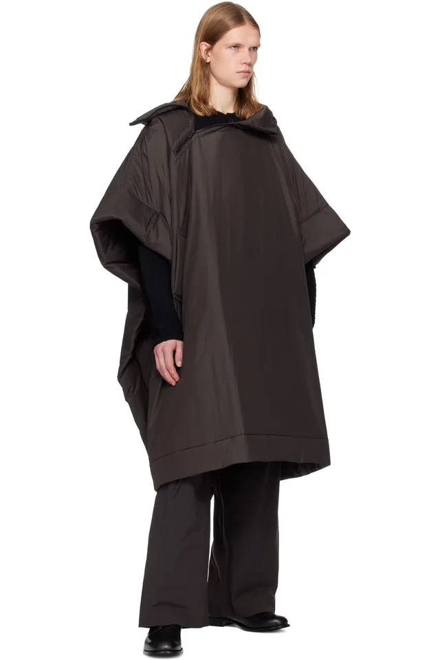 HOMME PLISSÉ ISSEY MIYAKE Brown Duvet Coat, photo 4 of 4 from SSENSE