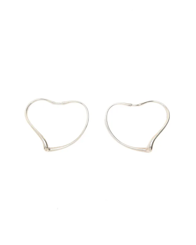 Tiffany & Co. Elsa Peretti Open Heart Silver Hoop Earrings in Silver from A Retro Tale