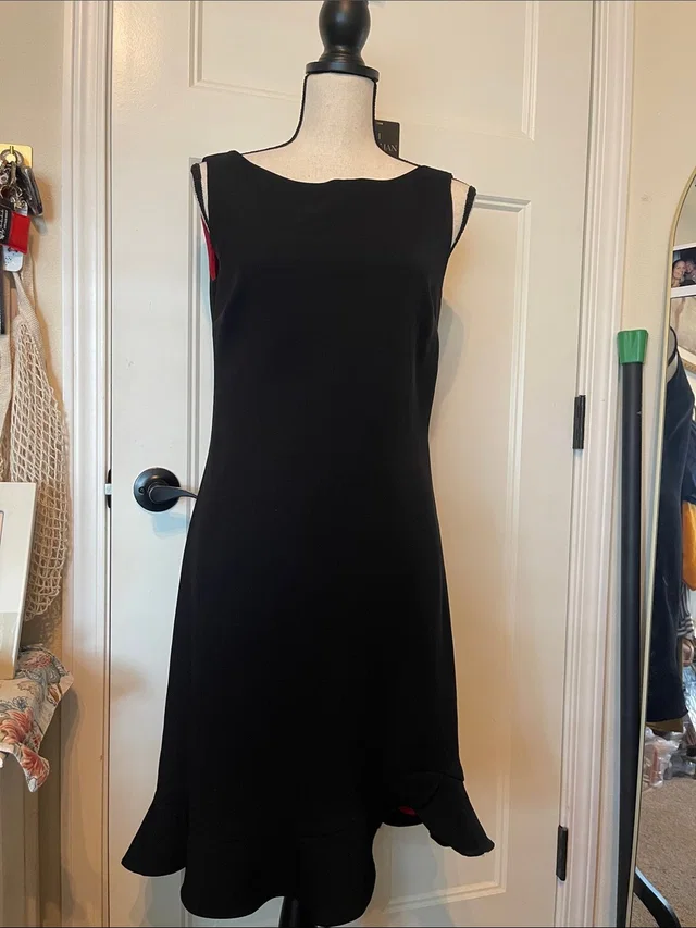 Vivienne Westwood Ronnie Nicole Black Sleeveless Midi Dress With Ruffle Hem in black from Poshmark