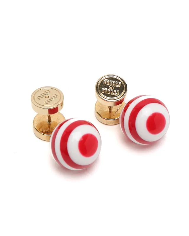 Miu Miu Logo Earrings in Resin from A Retro Tale, photo 3 of 3