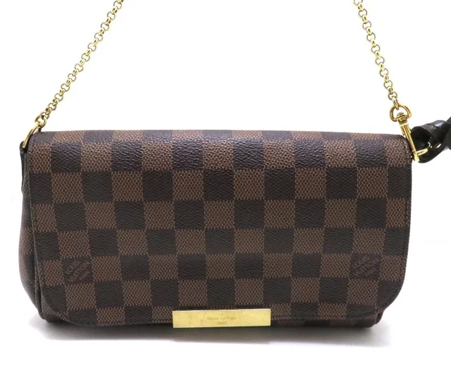 Louis Vuitton Favorite PM Damier Shoulder Bag Canvas Brown in Brown Canvas from The Reluxe