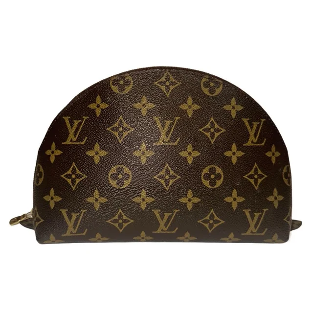 Louis Vuitton Brown Monogram Trousse Demi Ronde Cosmetic Pouch Vintage M47520 in brown|red|neutral Leather from Poshmark