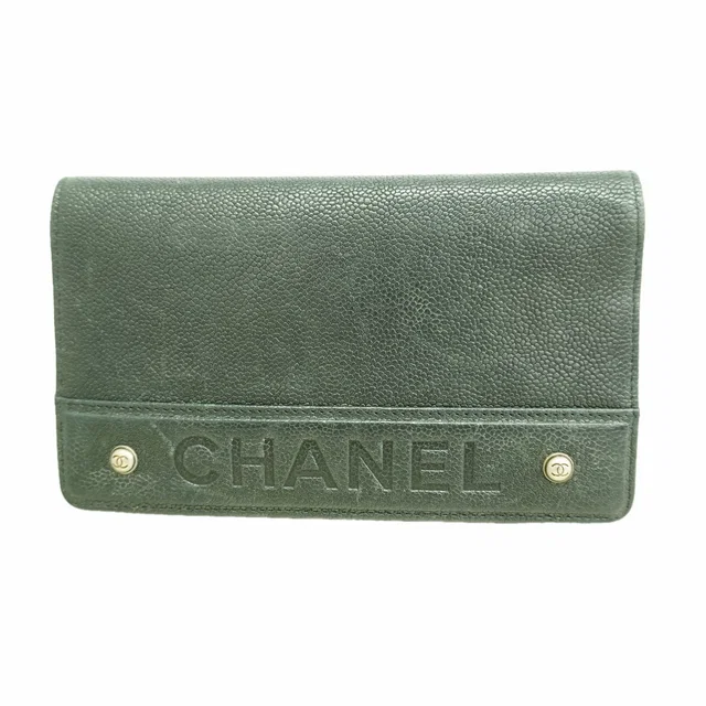 Chanel Wallet Caviar Leather Black Silver in Black Caviar leather from The Reluxe