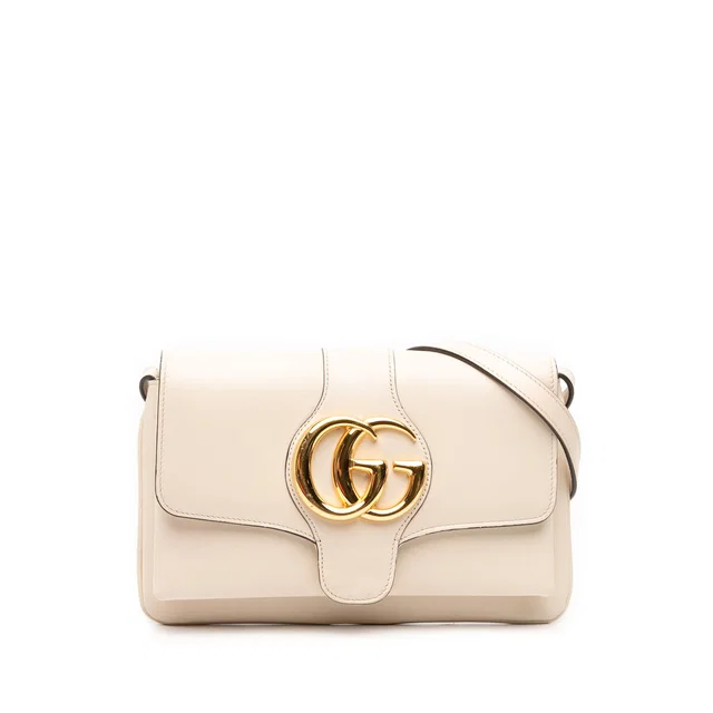 White Gucci Small Leather Arli Crossbody in White Leather from Designer Revival
