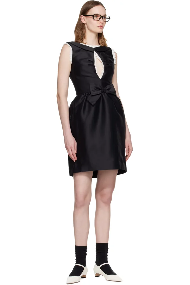 SHUSHU/TONG Black Long Cut-Out Sleeveless Minidress, photo 4 of 4 from SSENSE