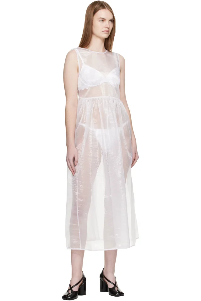 Cecilie Bahnsen White CBcamillia Midi Dress, photo 4 of 4 from SSENSE