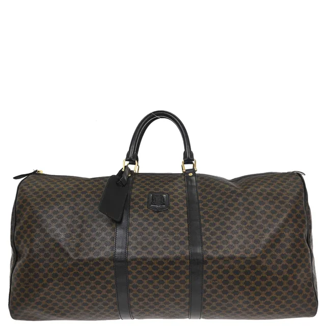 Celine Black Macadam Duffle Handbag in Black Leather from AMORE Vintage Tokyo