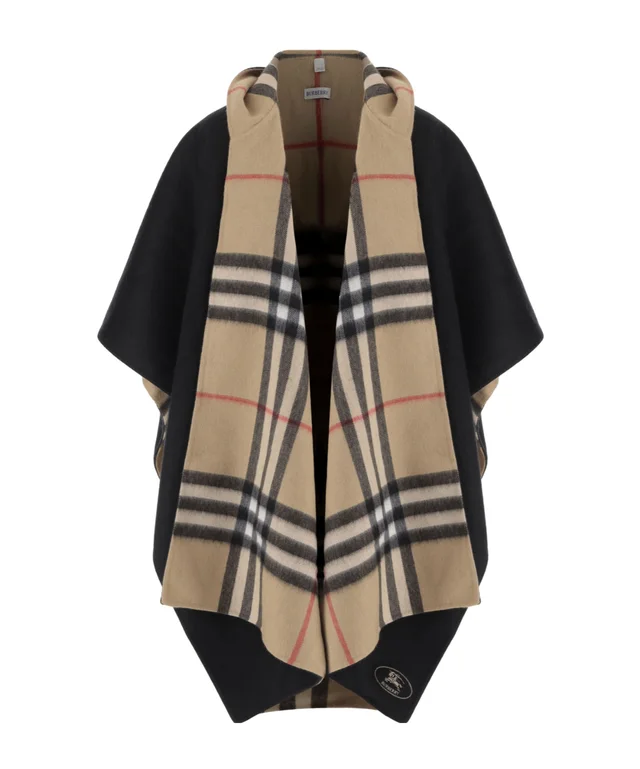 Burberry Check-pattern hooded reversible cape, image 1 of 1 from SENSER