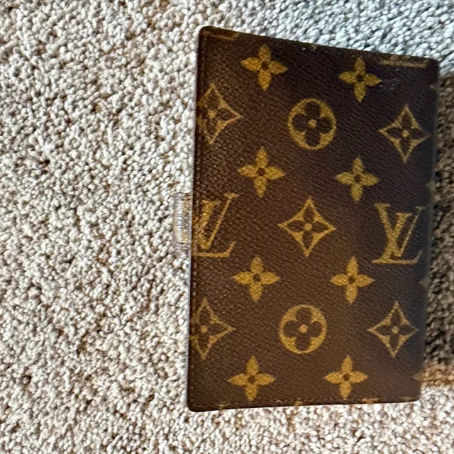 Louis Vuitton Brown And Gold Monogram Card Holder/Agend Small in gold|brown|red Leather from Poshmark