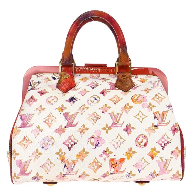 Louis Vuitton White Monogram Watercolor Speedy M95729 in White Canvas from AMORE Vintage Tokyo