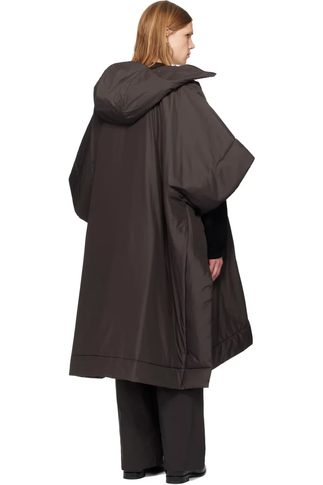 HOMME PLISSÉ ISSEY MIYAKE Brown Duvet Coat, photo 3 of 4 from SSENSE