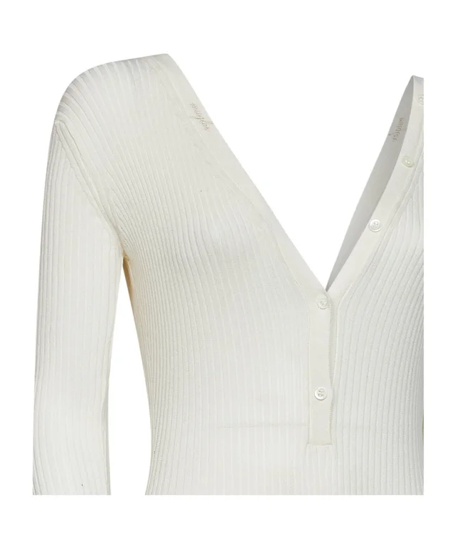 Mugler Long-Sleeved V-Neck Knitted Jumpsuit, photo 3 of 3 from SENSER