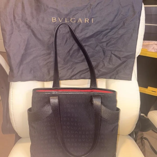 Bvlgari Women's Tote bags - Black/Navy in black|blue from Depop, photo 1 of 1