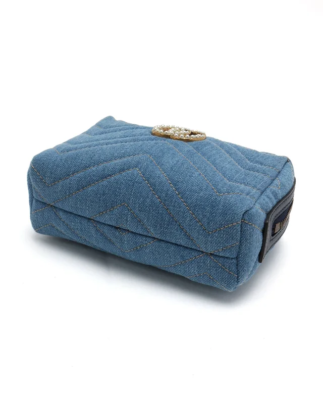 Gucci GG Marmont Denim Pouch in Denim from A Retro Tale, photo 4 of 6