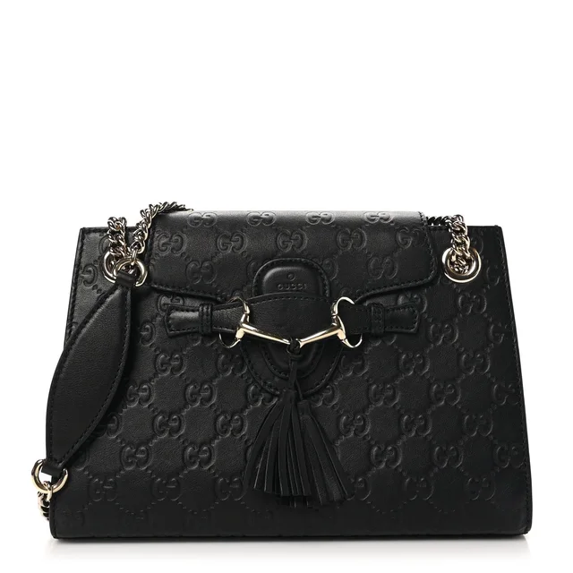 Gucci Guccissima Emily Chain Leather Bag - Black in Black Leather from H&T