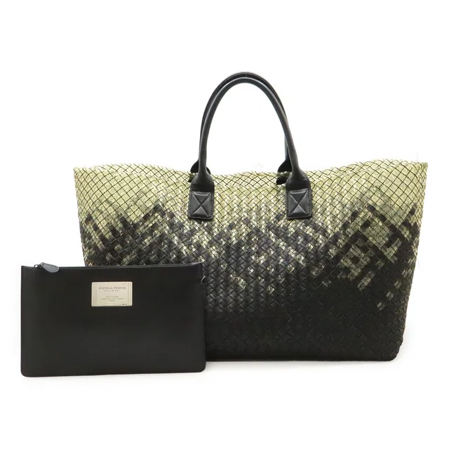 Bottega Veneta Intrecciato Gradient Cover GM Tote Bag Leather Clear Black in Black Woven leather from The Reluxe