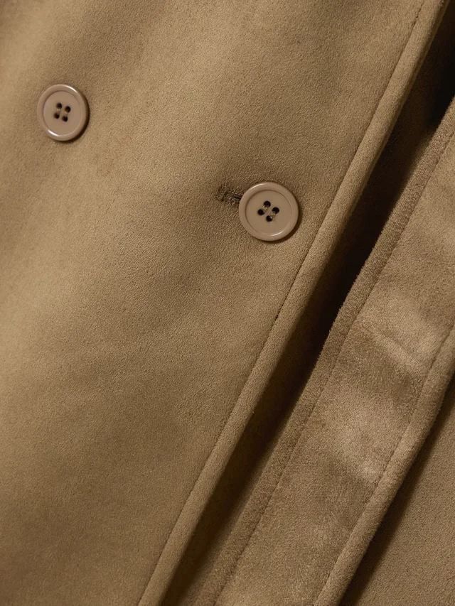 THE FRANKIE SHOP Pembroke brushed trench coat in camel 100% Polyester, photo 5 of 5 from NET-A-PORTER (Canada)