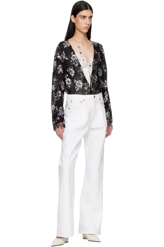 R13 SSENSE Exclusive White Baggy Damon Jeans, photo 4 of 4 from SSENSE