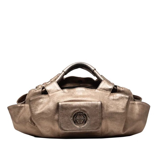 Brown LOEWE Metallic Nappa Anagram Aire Hobo Bag in Brown Nappa leather from Designer Revival