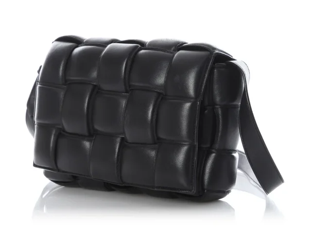 Bottega Veneta Maxi Black Padded Cassette Bag in Black Woven leather from Ann's Fabulous Finds, photo 3 of 9