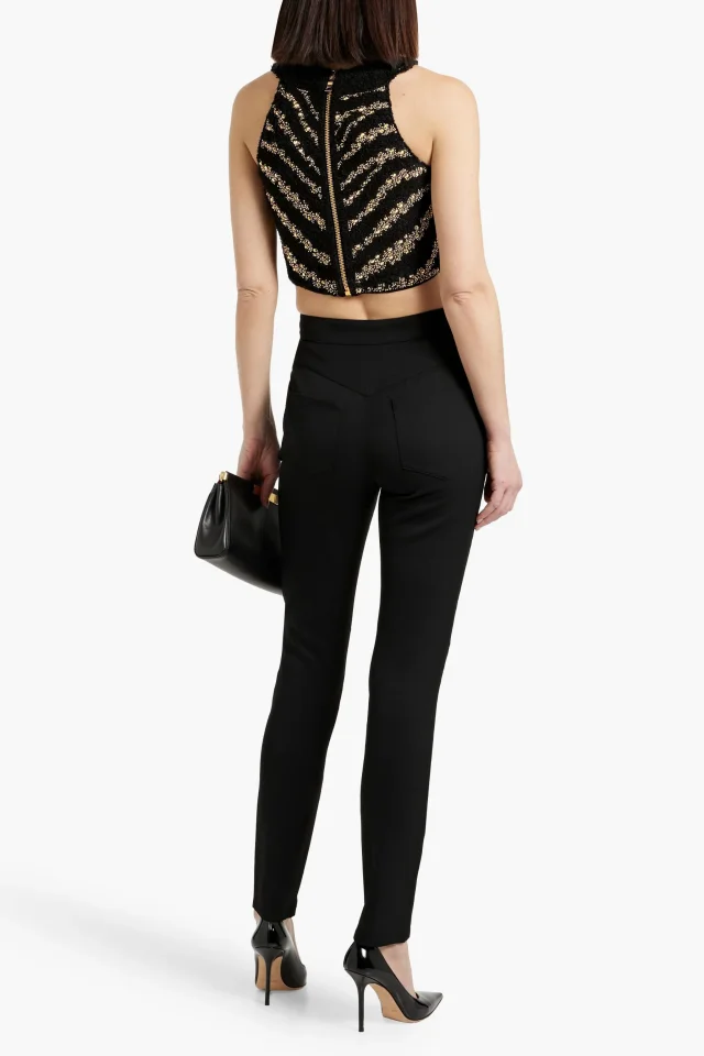 Balmain Studded Bouclé-Tweed Cropped Top, photo 3 of 8 from THE OUTNET