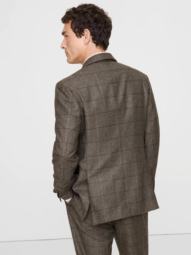 Banana Republic Italian Windowpane Suit Jacket in Brown Combo, photo 2 of 6 from Banana Republic (US)
