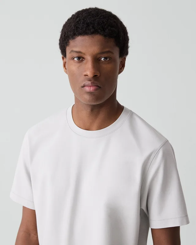 Theory Ryder Tee in Relay Jersey in VAPOR 64% Viscose, 30% Polyamide, 6% Elastane, photo 4 of 12 from Theory