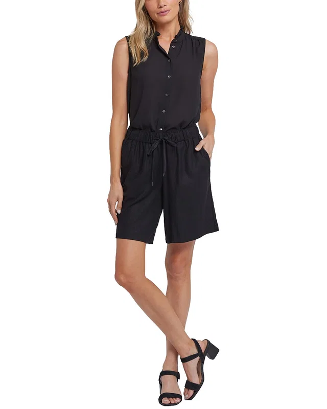 NYDJ Breezy Black Linen-Blend Short Jean, image 1 of 1 from Rue La La
