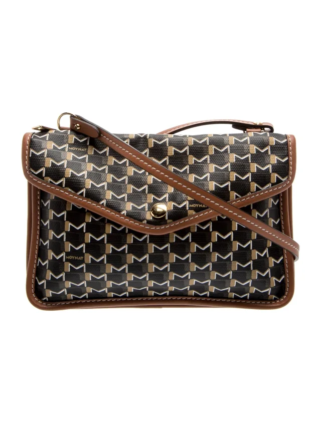 Moynat Signature Traide Pouch in brown|red Canvas from The RealReal