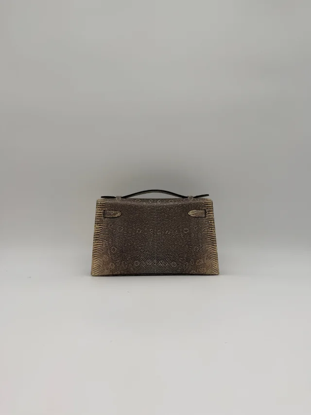 Hermès Kelly Pochette Ombre Lizard Ombre Palladium Hardware in Lizard from Luxury Promise, photo 3 of 10