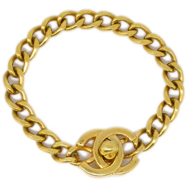 Chanel Turnlock Bracelet Gold 96P in Gold from AMORE Vintage Tokyo