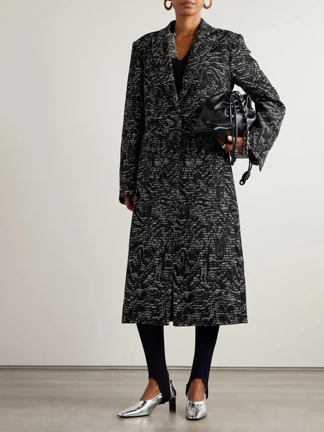 DRIES VAN NOTEN Jacquard coat in Black, photo 2 of 2 from NET-A-PORTER (Canada)