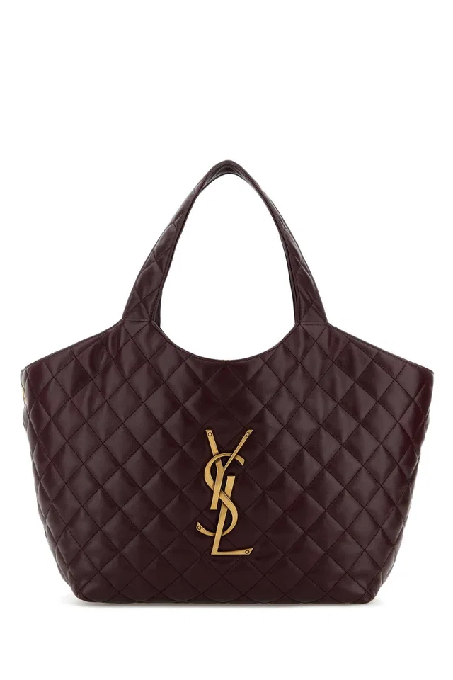 Saint Laurent Icare Shoulder Bag — Burgundy in Burgundy Nappa leather from HEWI