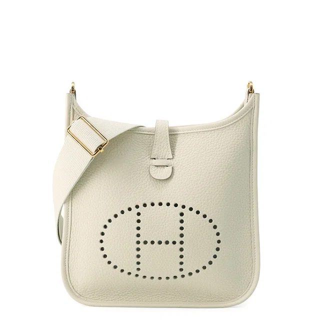 Hermès Evelyne 3 Craie Taurillon Clemence Size 23 in White Clemence leather from GALLERY RARE