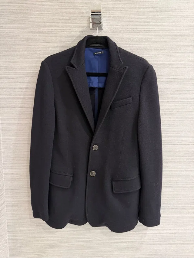 Giorgio Armani Navy Knit Two-Button Blazer in blue from Poshmark