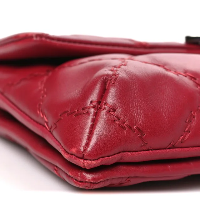 Chanel Quilted Double Stitch Hamptons Clutch in Red Calfskin from FASHIONPHILE, photo 9 of 12