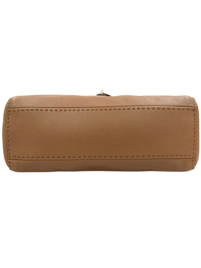 Prada Logo Plate One-Shoulder Bag Brown in Brown Leather from VINTAGE QOO TOKYO, photo 8 of 10