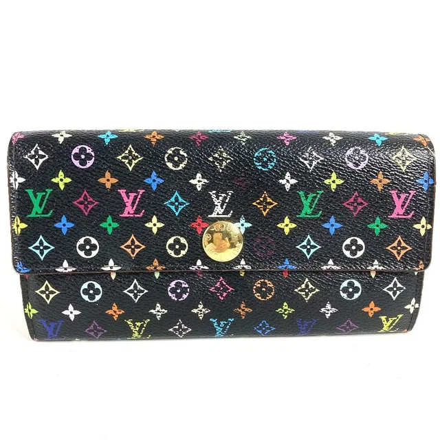 Louis Vuitton Wallet Portefeuille Sarah Monogram Multicolor Canvas Black in Black Canvas from The Reluxe