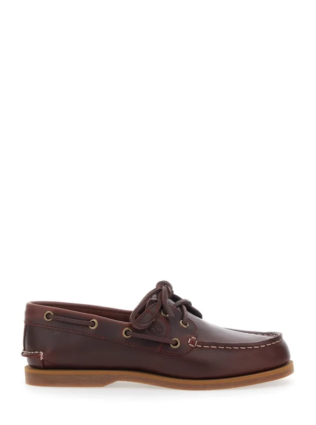 Bordeaux Loafers with Bow Detail on the Front and Logo Embossed on the Side in Leather for Men, image 1 of 1 from Gaudenzi Boutique