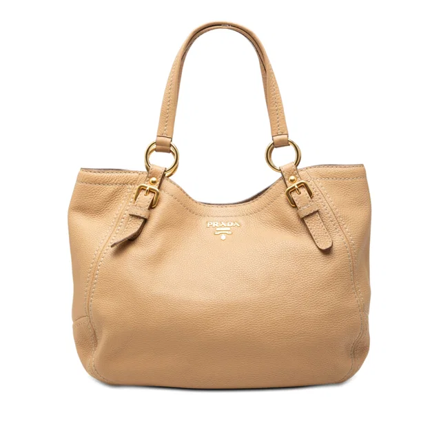 Beige Prada Vitello Daino Tote in Beige Leather from Designer Revival