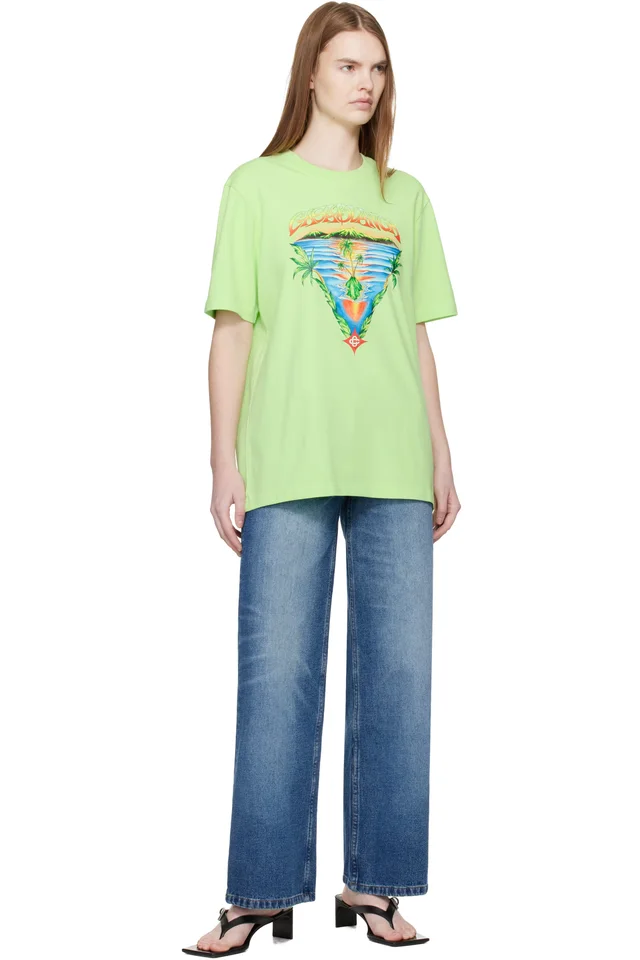 Casablanca Green Innocence Triangle Short Sleeve T‑shirt, photo 4 of 4 from SSENSE