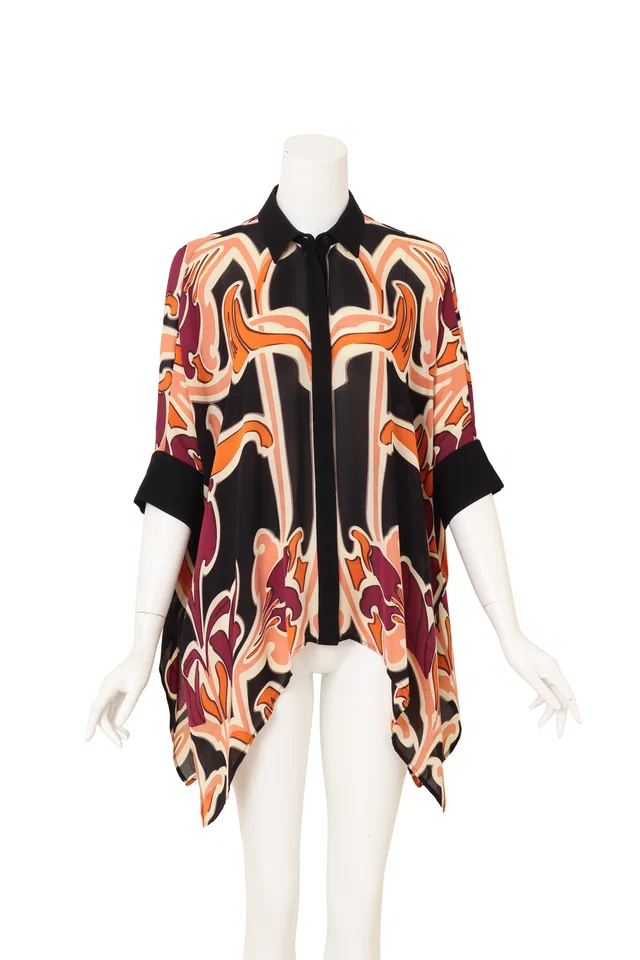 Gucci Abstract Silk Handkerchief Blouse in Silk from Recess LA