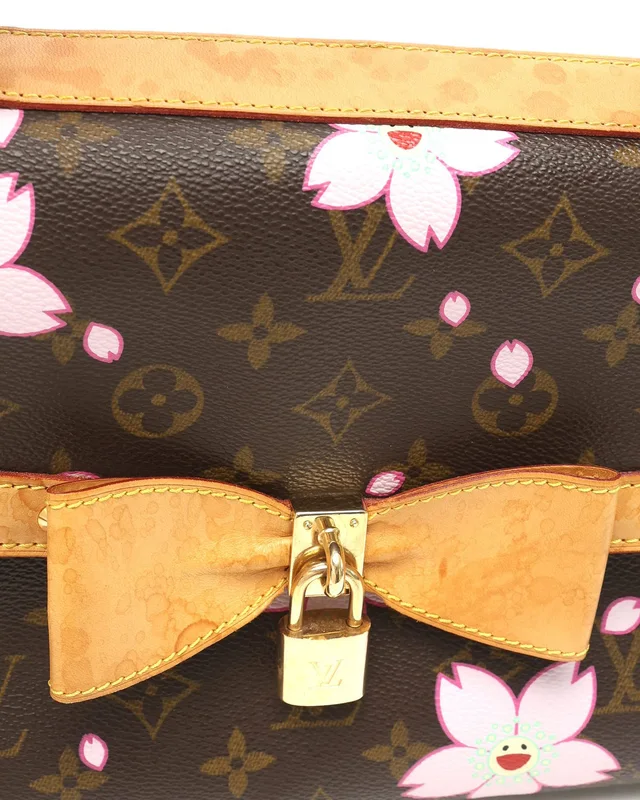 Louis Vuitton Monogram Takashi Murakami Cherry Blossom Sac Retro Bag in Suede from A Retro Tale, photo 6 of 12